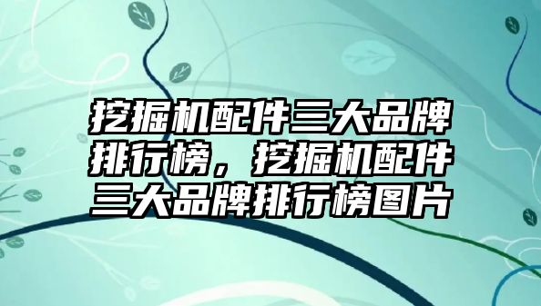 挖掘機(jī)配件三大品牌排行榜，挖掘機(jī)配件三大品牌排行榜圖片