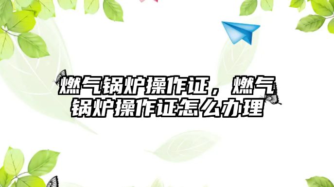 燃?xì)忮仩t操作證，燃?xì)忮仩t操作證怎么辦理