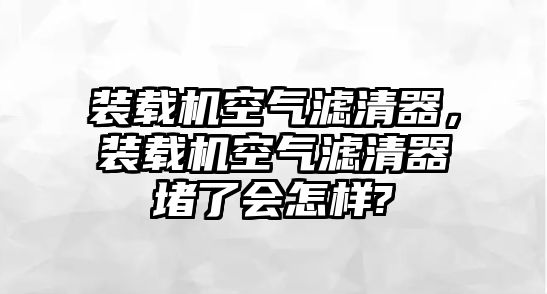 裝載機(jī)空氣濾清器，裝載機(jī)空氣濾清器堵了會(huì)怎樣?