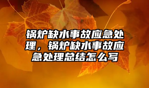 鍋爐缺水事故應(yīng)急處理，鍋爐缺水事故應(yīng)急處理總結(jié)怎么寫