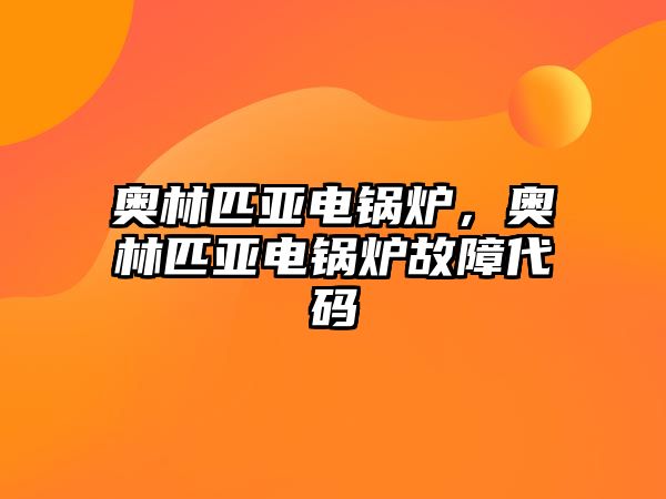 奧林匹亞電鍋爐，奧林匹亞電鍋爐故障代碼