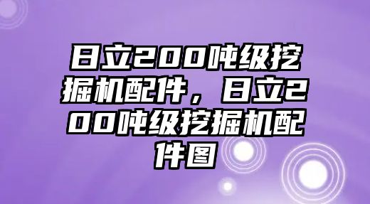 日立200噸級挖掘機配件，日立200噸級挖掘機配件圖