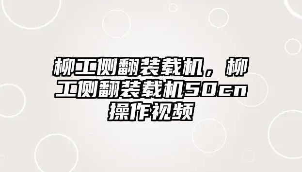 柳工側(cè)翻裝載機，柳工側(cè)翻裝載機50cn操作視頻