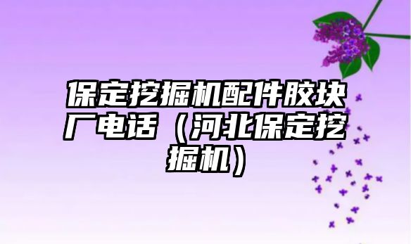 保定挖掘機配件膠塊廠電話（河北保定挖掘機）