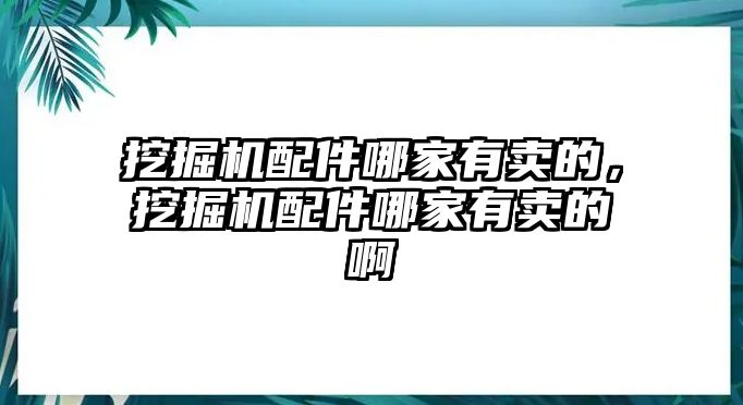 挖掘機(jī)配件哪家有賣的，挖掘機(jī)配件哪家有賣的啊