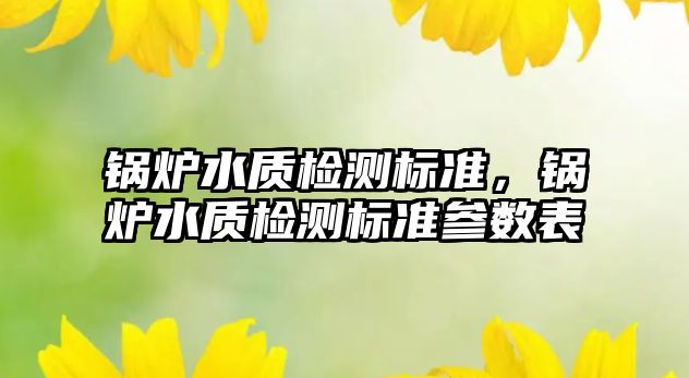 鍋爐水質(zhì)檢測標準，鍋爐水質(zhì)檢測標準參數(shù)表