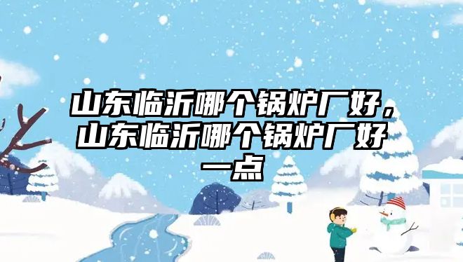 山東臨沂哪個鍋爐廠好，山東臨沂哪個鍋爐廠好一點