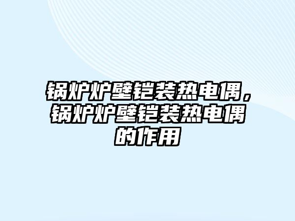 鍋爐爐壁鎧裝熱電偶，鍋爐爐壁鎧裝熱電偶的作用