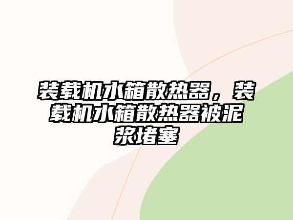 裝載機水箱散熱器，裝載機水箱散熱器被泥漿堵塞