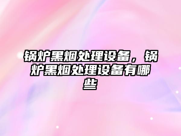 鍋爐黑煙處理設備，鍋爐黑煙處理設備有哪些