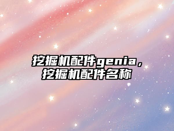 挖掘機配件genia，挖掘機配件名稱