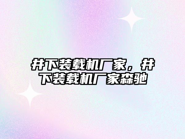 井下裝載機廠家，井下裝載機廠家森馳