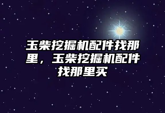 玉柴挖掘機配件找那里，玉柴挖掘機配件找那里買