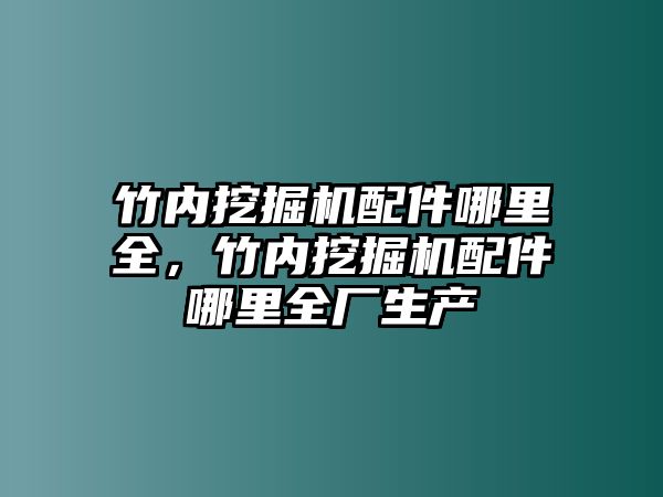 竹內(nèi)挖掘機(jī)配件哪里全，竹內(nèi)挖掘機(jī)配件哪里全廠生產(chǎn)