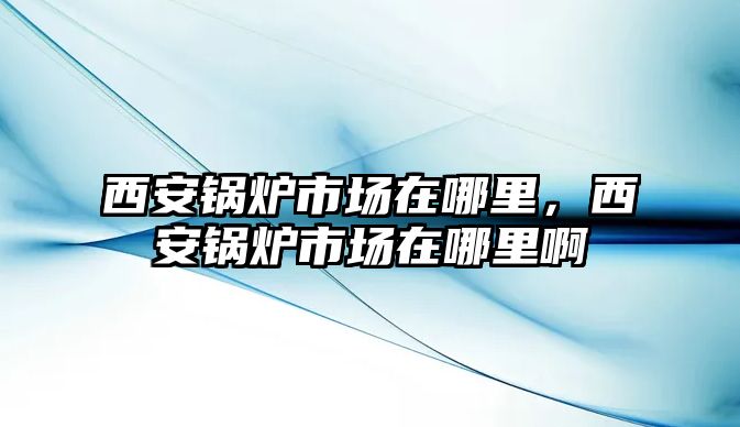 西安鍋爐市場在哪里，西安鍋爐市場在哪里啊