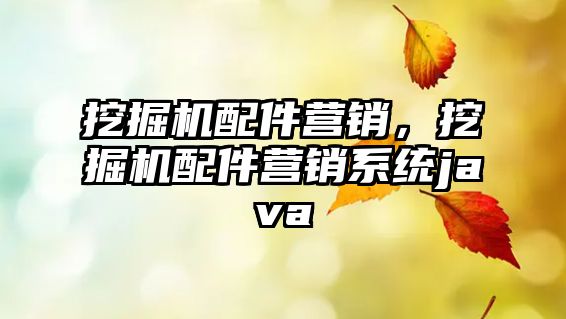 挖掘機(jī)配件營(yíng)銷，挖掘機(jī)配件營(yíng)銷系統(tǒng)java