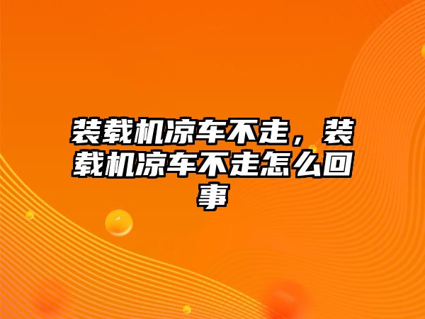 裝載機(jī)涼車不走，裝載機(jī)涼車不走怎么回事