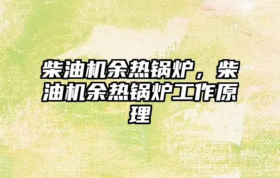 柴油機余熱鍋爐，柴油機余熱鍋爐工作原理