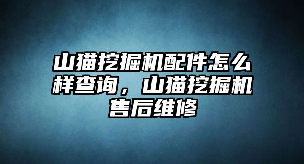 山貓挖掘機配件怎么樣查詢，山貓挖掘機售后維修