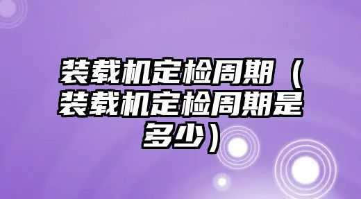 裝載機(jī)定檢周期（裝載機(jī)定檢周期是多少）