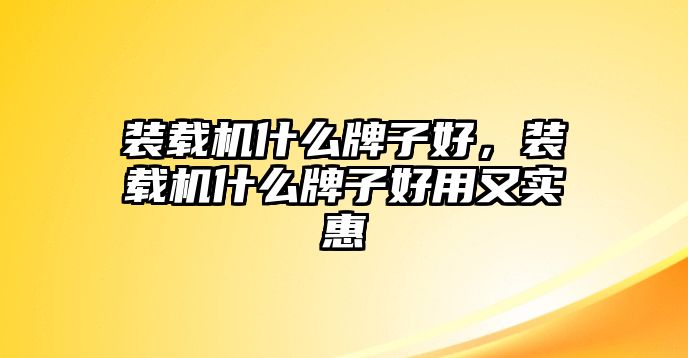 裝載機(jī)什么牌子好，裝載機(jī)什么牌子好用又實(shí)惠