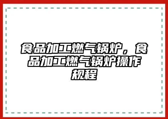 食品加工燃氣鍋爐，食品加工燃氣鍋爐操作規(guī)程