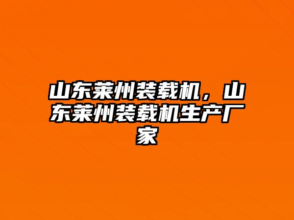 山東萊州裝載機(jī)，山東萊州裝載機(jī)生產(chǎn)廠家