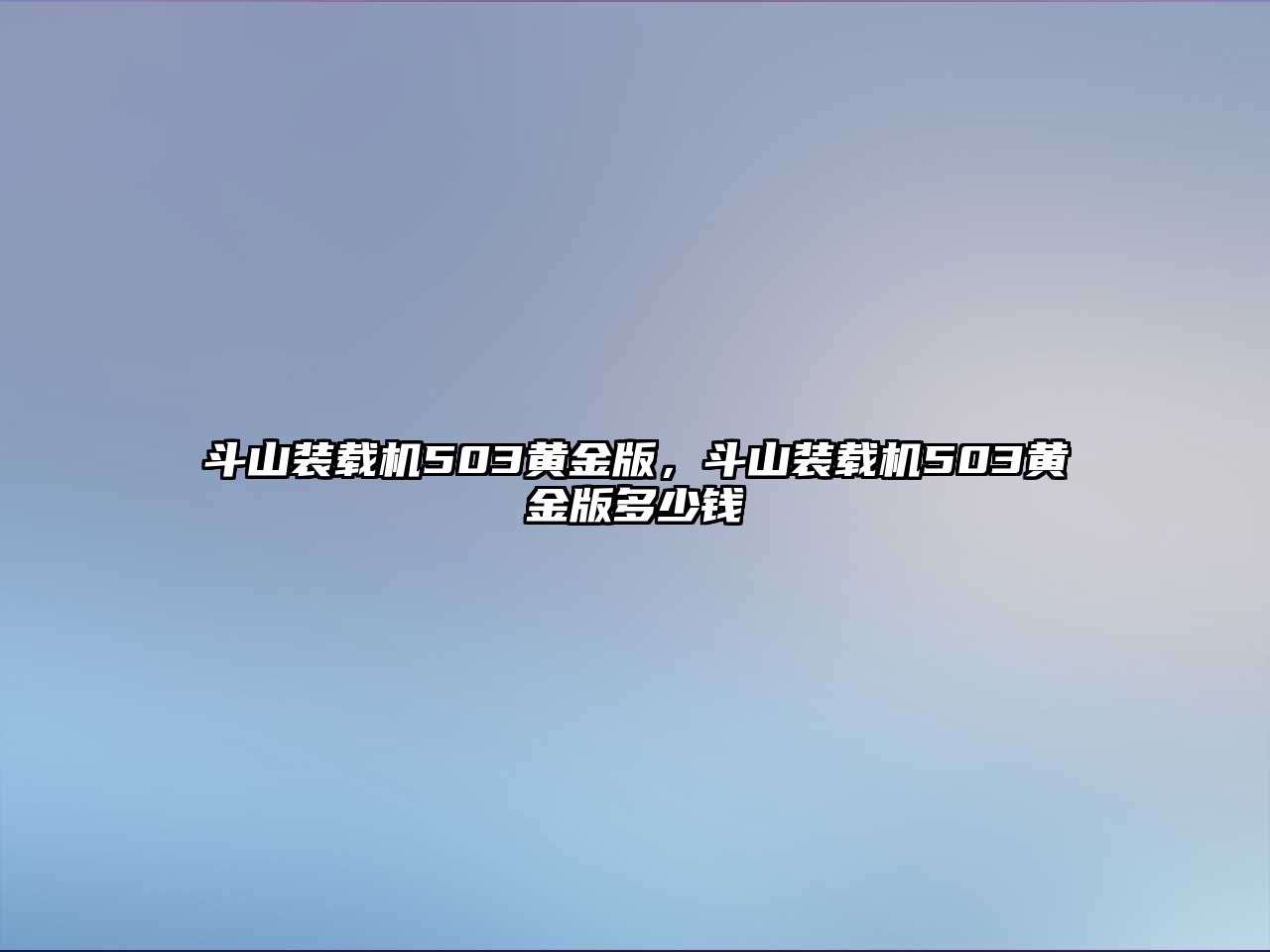 斗山裝載機(jī)503黃金版，斗山裝載機(jī)503黃金版多少錢