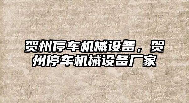 賀州停車機(jī)械設(shè)備，賀州停車機(jī)械設(shè)備廠家