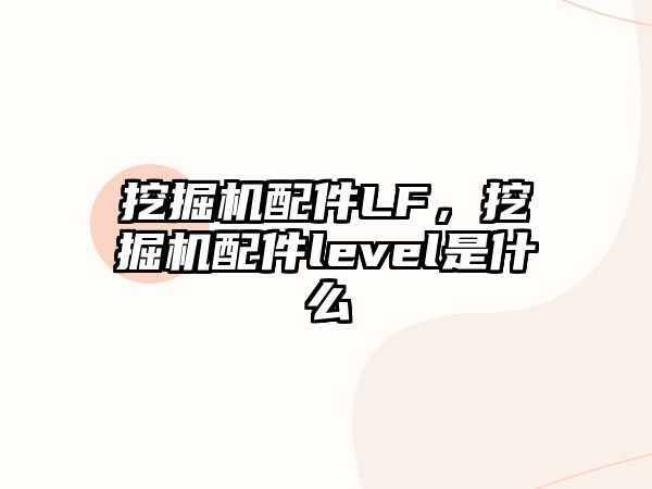 挖掘機配件LF，挖掘機配件level是什么