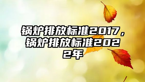 鍋爐排放標準2017，鍋爐排放標準2022年