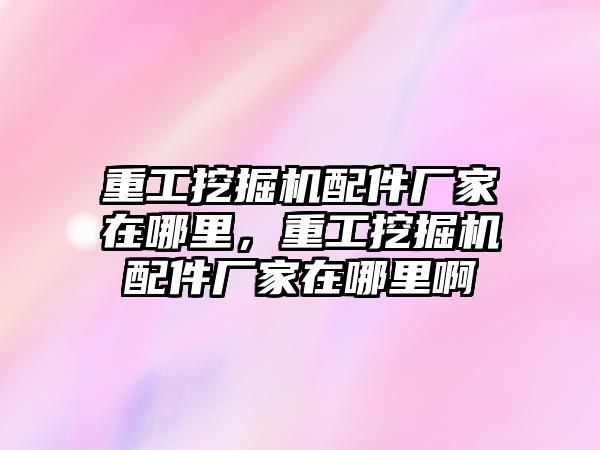 重工挖掘機配件廠家在哪里，重工挖掘機配件廠家在哪里啊