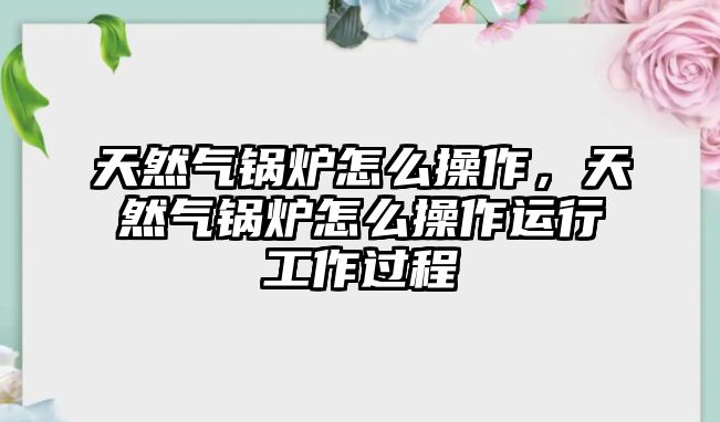 天然氣鍋爐怎么操作，天然氣鍋爐怎么操作運(yùn)行工作過(guò)程