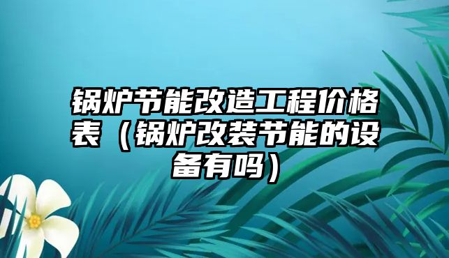 鍋爐節(jié)能改造工程價格表（鍋爐改裝節(jié)能的設(shè)備有嗎）