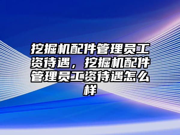 挖掘機(jī)配件管理員工資待遇，挖掘機(jī)配件管理員工資待遇怎么樣