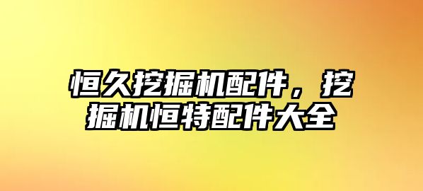 恒久挖掘機配件，挖掘機恒特配件大全