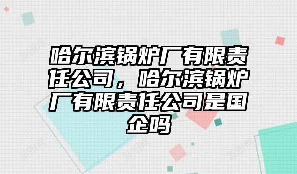 哈爾濱鍋爐廠有限責(zé)任公司，哈爾濱鍋爐廠有限責(zé)任公司是國企嗎