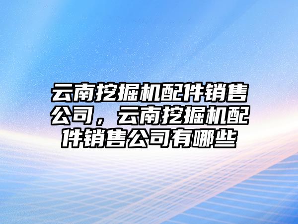 云南挖掘機(jī)配件銷售公司，云南挖掘機(jī)配件銷售公司有哪些