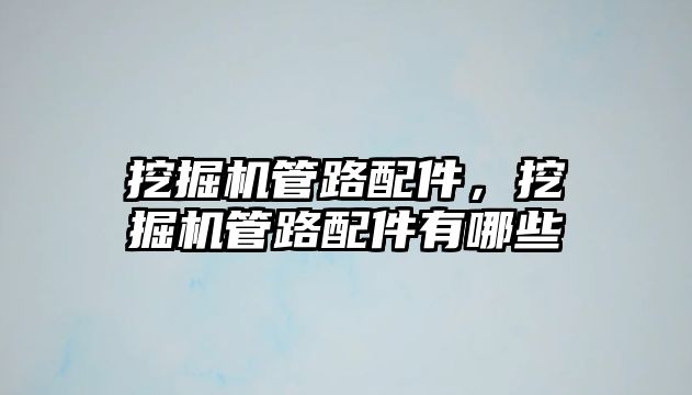 挖掘機管路配件，挖掘機管路配件有哪些