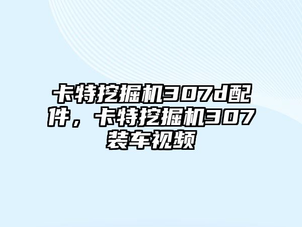 卡特挖掘機(jī)307d配件，卡特挖掘機(jī)307裝車視頻