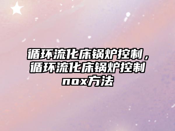 循環(huán)流化床鍋爐控制，循環(huán)流化床鍋爐控制nox方法