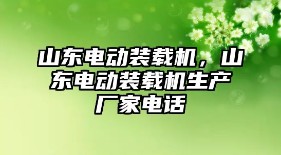 山東電動裝載機(jī)，山東電動裝載機(jī)生產(chǎn)廠家電話