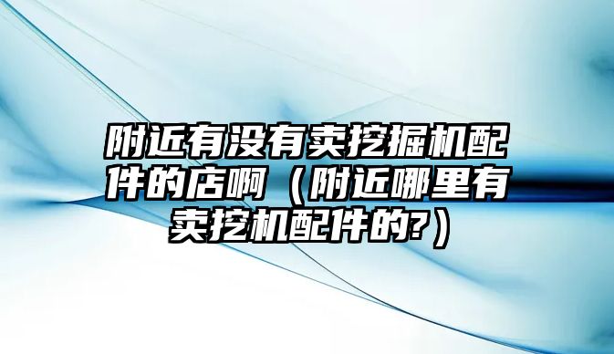 附近有沒有賣挖掘機(jī)配件的店?。ǜ浇睦镉匈u挖機(jī)配件的?）