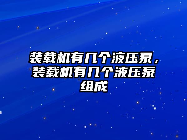 裝載機有幾個液壓泵，裝載機有幾個液壓泵組成