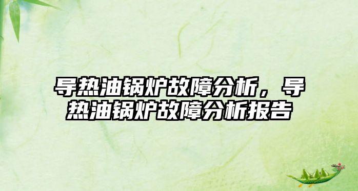 導(dǎo)熱油鍋爐故障分析，導(dǎo)熱油鍋爐故障分析報告