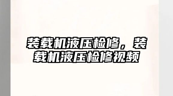 裝載機液壓檢修，裝載機液壓檢修視頻