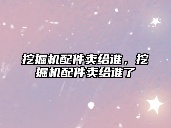 挖掘機配件賣給誰，挖掘機配件賣給誰了