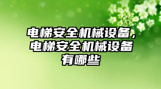 電梯安全機(jī)械設(shè)備，電梯安全機(jī)械設(shè)備有哪些