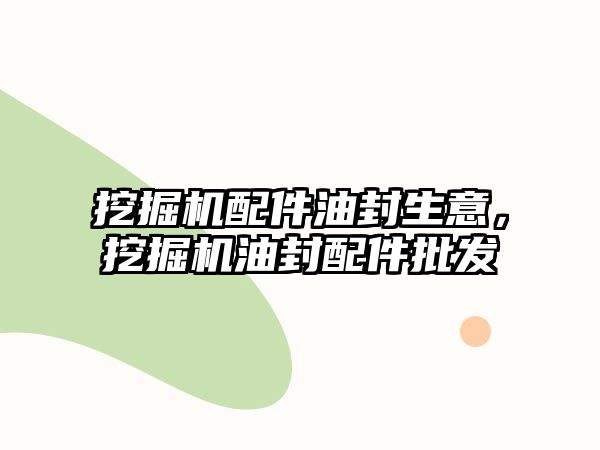 挖掘機(jī)配件油封生意，挖掘機(jī)油封配件批發(fā)