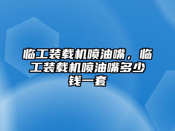 臨工裝載機噴油嘴，臨工裝載機噴油嘴多少錢一套